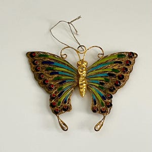 Vintage Weihnachten Schmetterling Chinesische Cloisonne Ornamente