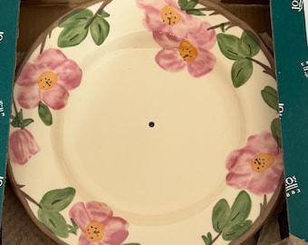 Piatto da portata a due livelli in ceramica Vintage FRANCISCAN Desert Rose per cibo, torte e dessert, nuovo, rimanenza di magazzino.