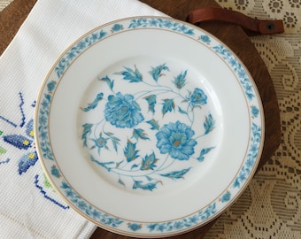 Rare Vintage Royal Chapus Limoges Blue Floral Gold Trimmed Porcelain Bread Plate Small Plate 6.5inches
