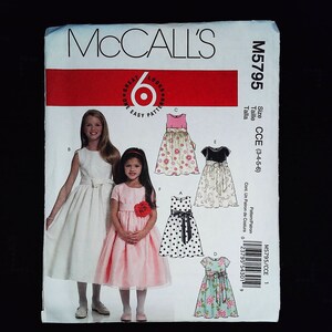 NEW McCALL'S SEWING PATTERN M5795 CHILD'S LINED DRESSES SIZE 3-4-5-6 UNCUT 