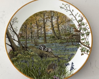 1979 Vintage Franklin-porselein Peter Barrett The Woodlands in april Versier bord Huisverwarmingscadeau