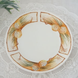 Antique France D&C Limoges Hand Painted Pine Cones Plate