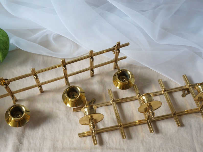 Set of 2 Partylite Brass Candle Holders Wall Hangings Etsy
