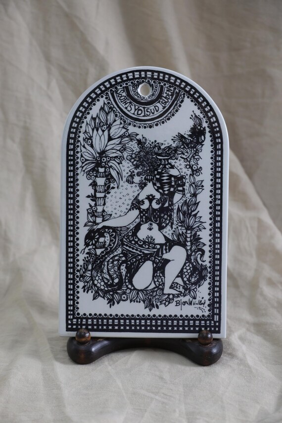 BJORNWIINBLAD 壁掛プレート秋35cm NYMOLLEヴィンテージ Vintage Nymølle Denmark Bjørn Wiinblad Porcelain Wall Plaque Wall