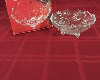 Mikasa Five Inch Footed Bowl Snowflake Pattern