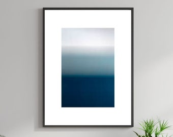 Blaue Meerlandschaft Abstrakte Fotografie: Kunstdruck am Meer