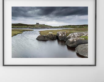 Nadruk Hebridean Croft: Szkocki krajobraz wyspy South Uist Croft
