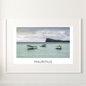 Mauritius Travel Poster / Mauritius Photo / Coin de Mire / Indian Ocean / Travel Gift