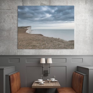 Fotografía de Beachy Head / Paisaje marino de Eastbourne / Acantilados blancos / Impresión artística