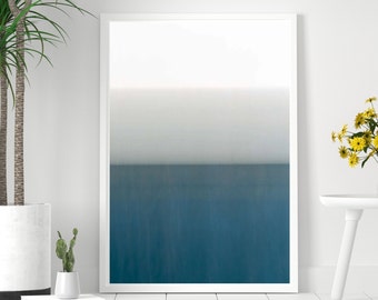 Blaue Meerlandschaft Abstrakte Fotografie: Kunstdruck am Meer