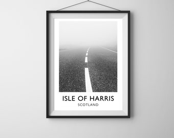 Isle of Harris Scotland Print: Lonely Road Travel Poster