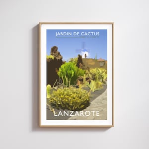 Lanzarote Kaktus / Lanzarote Kaktus / Kanarische Inseln / Cesar Manrique / Lanzarote Reisegeschenk / Einzigartiges Reiseplakat