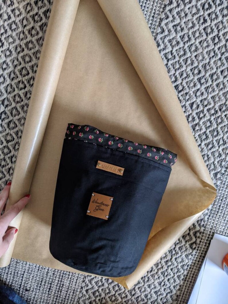 Drawstring Toiletry Bag With Water Resistant Oilcloth Etsy