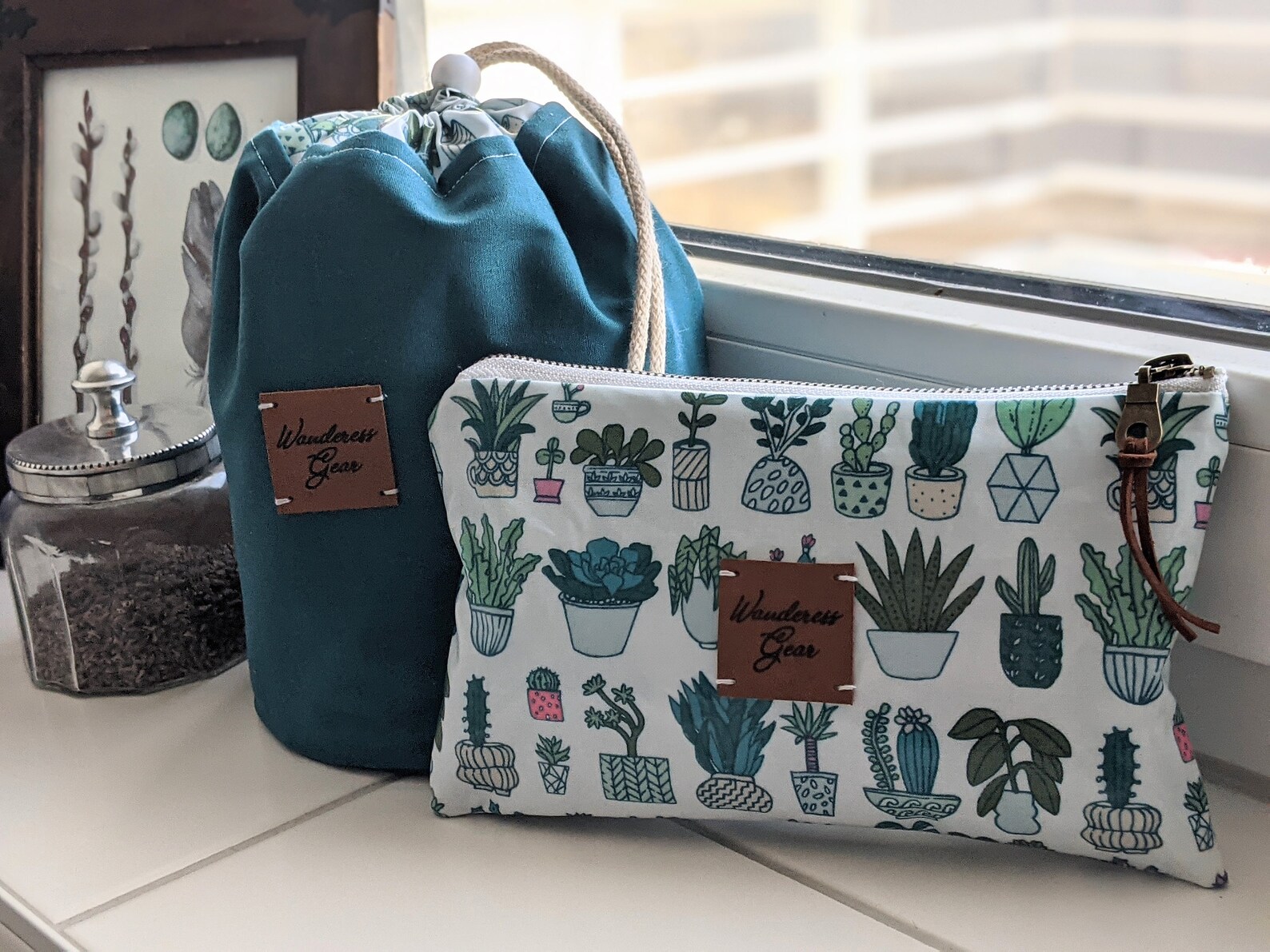 Drawstring Toiletry Bag with water resistant Oilcloth Etsy