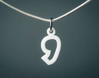 Comma Charm - Punctuation Pendant