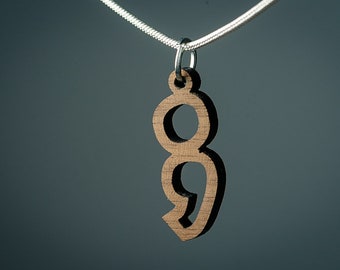 Semi Colon Charm - Punctuation Pendant