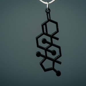 Testosterone Molecule Necklace Charm