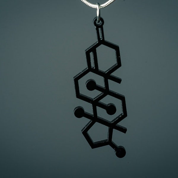 Testosterone Molecule Necklace Charm