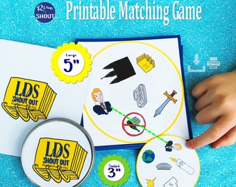 LDS MATCHING Game Shout Out; 3" & 5" Printable Cards; 1-31 Players; Missionary, Primary, Yw, Ym, Sunday School; Easy Print, Cut, Play