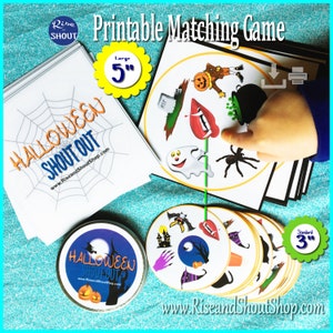 HALLOWEEN MATCHING GAME Shout Out; 31 Printable cards class parties, vocabulary, creative writing 1-6 players, or up to 31 group play