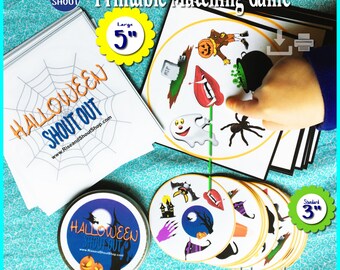 HALLOWEEN MATCHING GAME Shout Out; 31 Printable cards class parties, vocabulary, creative writing 1-6 players, or up to 31 group play