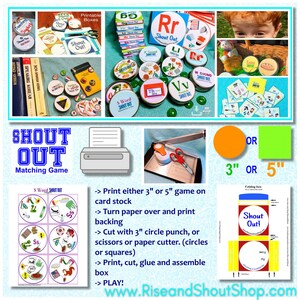 ARTICLES of FAITH Game Shout Out Spot the Match Game 3 & 5 circle or square cards, storage/gift box, church, FHE, primary, seminary image 4