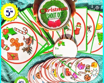 CHRISTMAS MATCHING GAME Shout Out; 31 -3" or 5" circle or square printable cards + Gift boxes