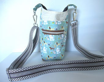 Water Bottle Crossbody Sling: Dog Walking Drink Bag with Phone Pocket