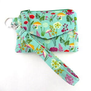 Cartera de identificación de pulsera, Cartera con llavero, Cartera con llavero floral, Cartera de pulsera, Cartera con cordón, Regalo de graduación, Cartera con llavero de identificación de pulsera