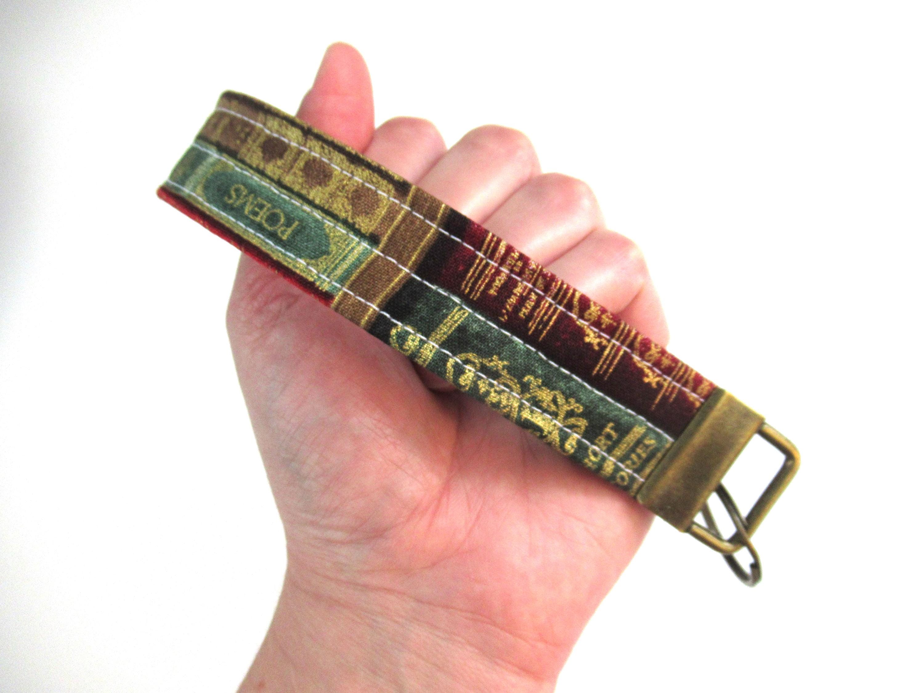 Keychain Library Wristlet Keychain, Book Keychain, Library Wristlet, Key Fob Wristlet ...