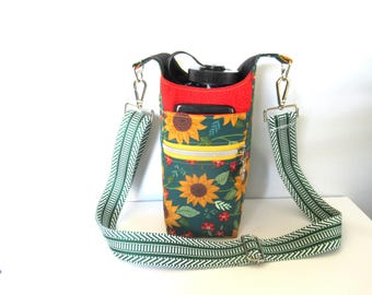 Water Bottle Crossbody Sling: Hiking Drink Bag with Phone Pocket