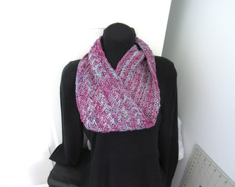 Purple Scarf, Hand Knit Scarf, Unique Scarf, Handmade Knit Scarf, Gift for Friend, Purple Knit Scarf, Fall Scarf, Casual Scarf, Gift for Mom