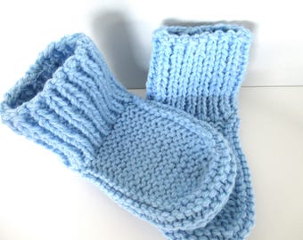 Blue Knit Slippers, Ready to Ship, Knitted Slippers, Women's Knit Slippers, Knit Slippers, Periwinkle Slippers, Knit house shoes