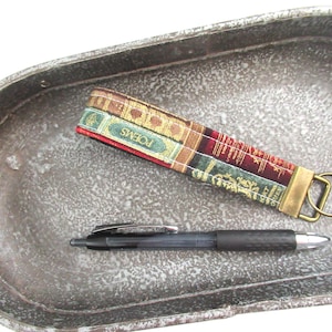 Wristlet Keychain, Book Keychain, Library Wristlet, Key Fob Wristlet, Book Key Fob, Book Gift, Wrist Lanyard, Gift for Reader, Teachers