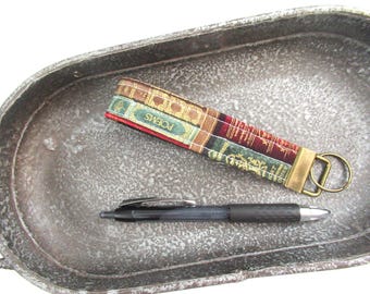 Wristlet Keychain, Book Keychain, Library Wristlet, Key Fob Wristlet, Book Key Fob, Book Gift, Wrist Lanyard, Gift for Reader, Teachers