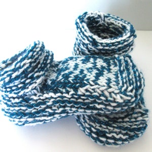 Small Knit Slippers, Turquoise Slippers, Knit Slipper Socks, Men&#39;s Booties, Women&#39;s Booties, Teen Slippers, Small Adult Slippers