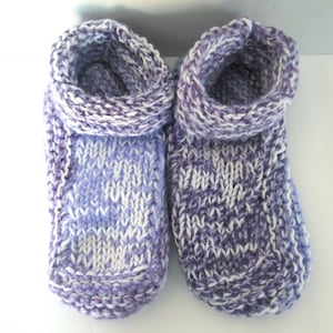 Purple Knit Slippers, Ready to Ship, Knitted Slippers, Women&#39;s Knit Slippers, Knit Slippers, Purple Slippers, Knit Mukluk, Knit houseshoes