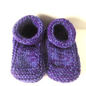 Purple Knit Slippers, Ready to Ship, Knitted Slippers, Women&#39;s Knit Slippers, Knit Slippers, Purple Slippers, Knit Mukluk, Knit houseshoes