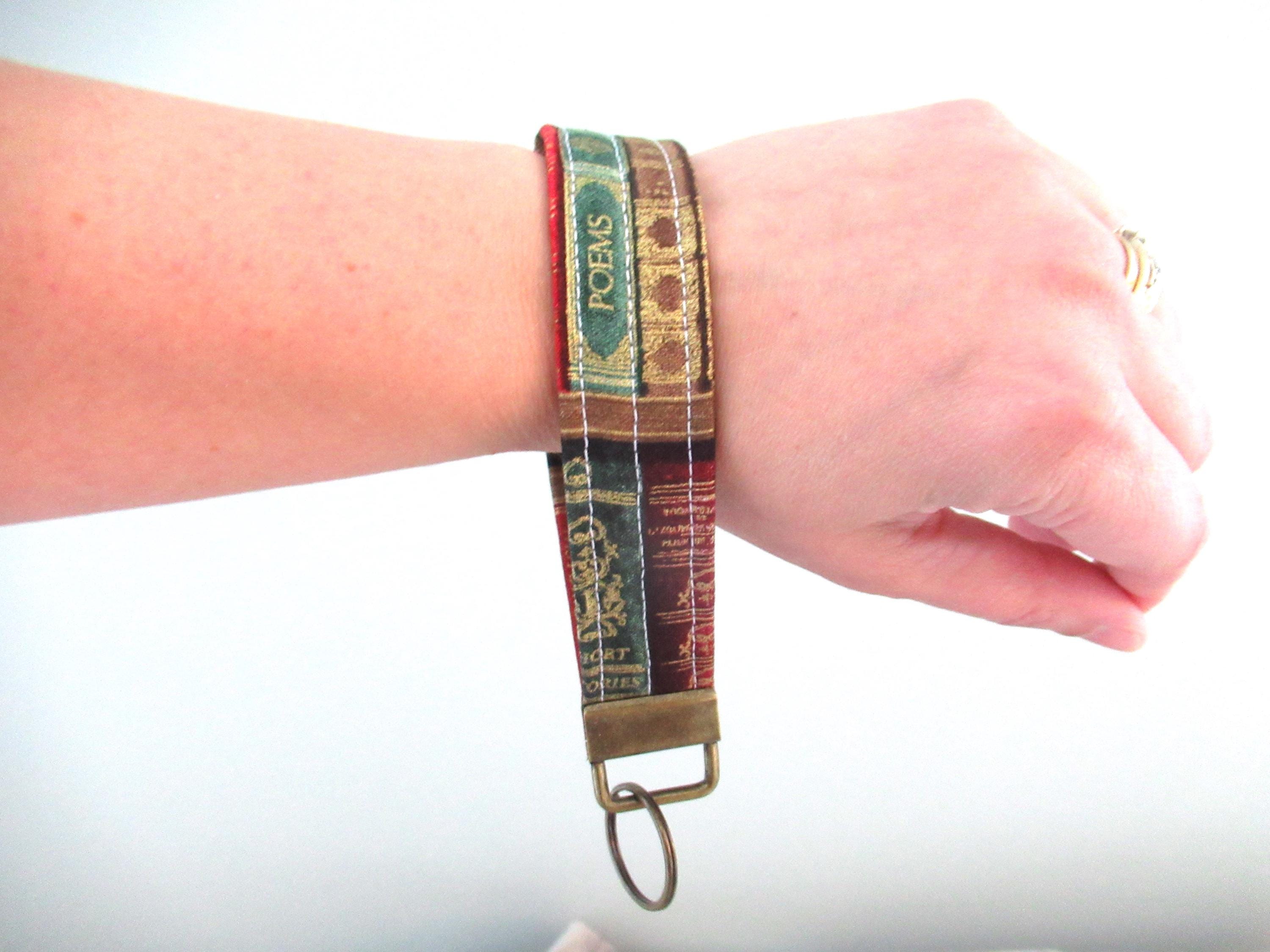 Keychain Library Wristlet Keychain, Book Keychain, Library Wristlet, Key Fob Wristlet ...