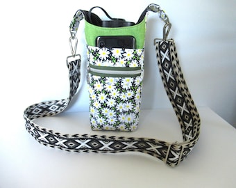 Water Bottle Crossbody Sling: Hiking Drink Bag with Phone Pocket