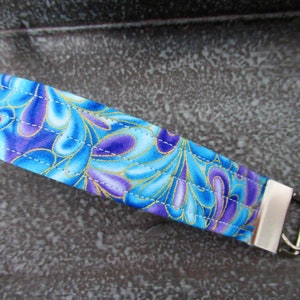 Key Fob Wristlet, Fabric Wristlet Keychain, Blue Key Fob, Wrist Lanyard, Keychain Wristlet, Wristlet Keychain, Tie Dye Wristlet Key Fob