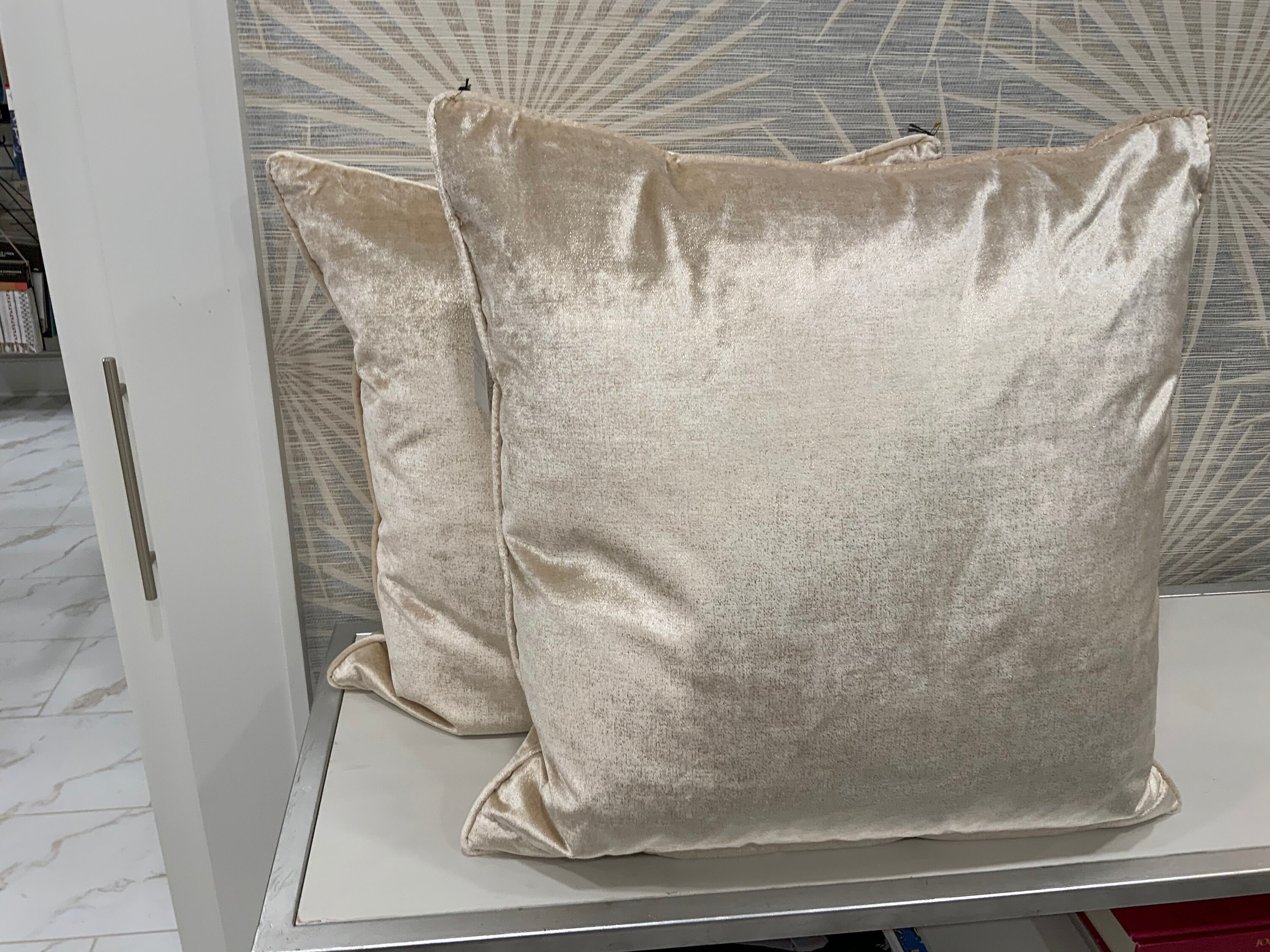 PAIR of Gold metallic Velvet designer throw pillows Etsy