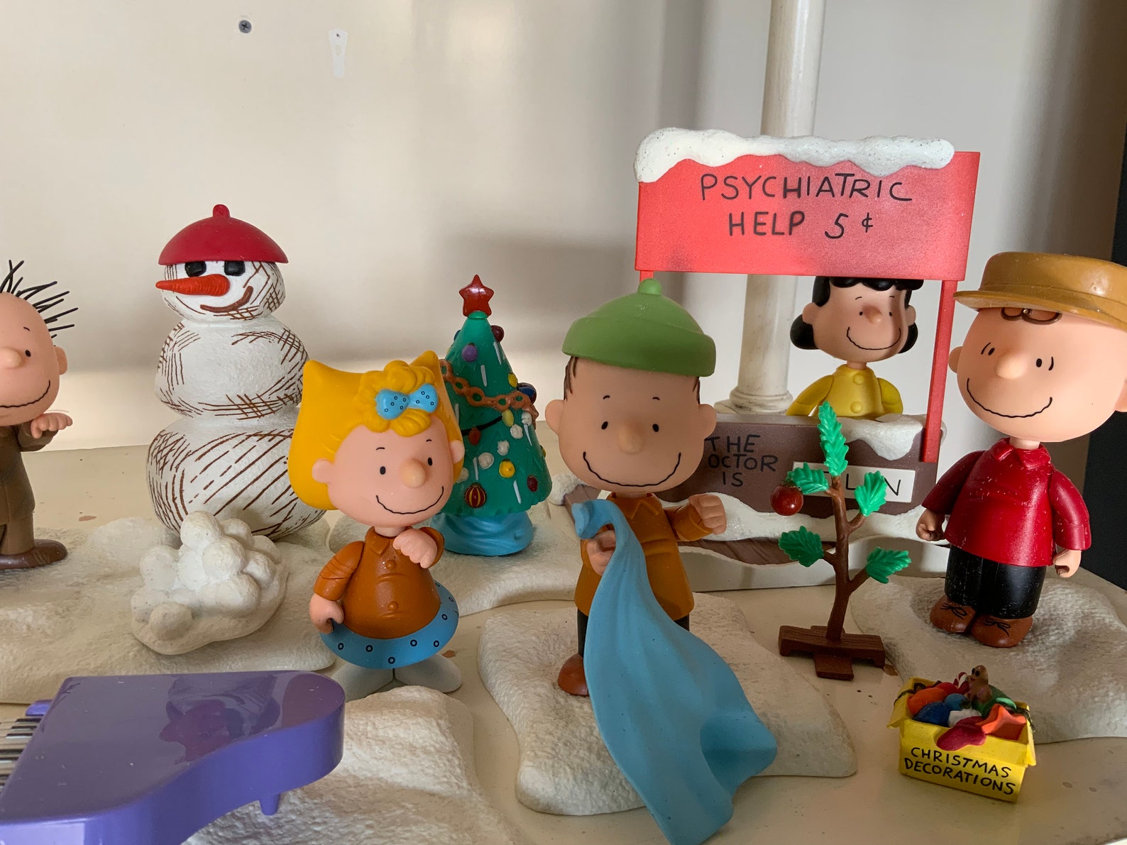 Vintage Charlie Brown Christmas Figurines Collection Snoopy Etsy