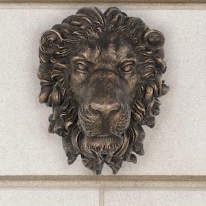 Solid Bronze Lion Head Sculpture – Handcrafted Bronze Metal Art – Lost-Wax Cast