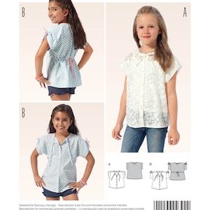 Burda Kids 9392 Size 6-11 Children&#39;s Girl&#39;s Blouse Shirt Sewing Pattern / Uncut/FF