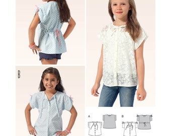 Burda Kids 9392 Size 6-11 Children's Girl's Blouse Shirt Sewing Pattern / Uncut/FF