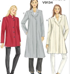Vogue V9134 Size 6-14 or 14-22 Misses Seam Detail Coats in 3 | Etsy