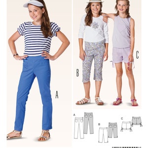 Burda Kids 9444 Size 7-14 Junior Girl&#39;s Pants, Capri, or Shorts Sewing Pattern / Uncut FF