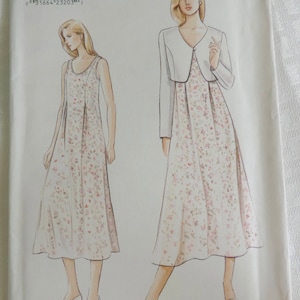 Very Easy Vogue 9428 Size 6-10 Lined Above Waist Jacket Sleeveless Sundress Dress Sewing Pattern / Uncut/FF
