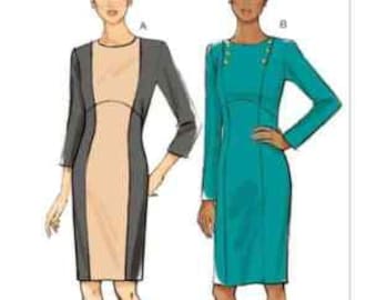Vogue V9017 Size 6-14 or 14-22 Misses' Fitted Dress Sewing Pattern / UNCUT Factory Folded
